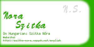 nora szitka business card